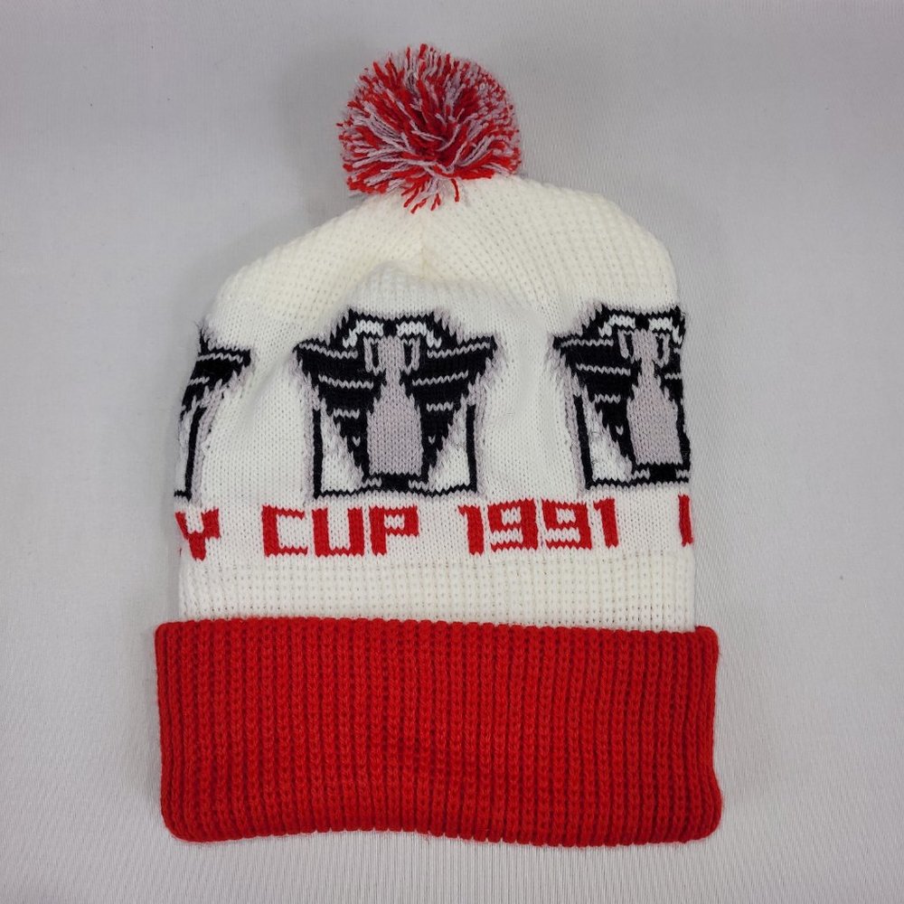 Winnipeg 1991 Grey Cup CFL Football Toque Vintage Winter Hat Pom-Pom Ski Knit